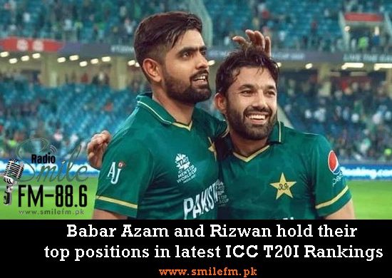 Babar Azam and Rizwan on top position latest T20 Rankings