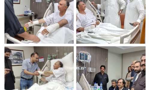 سابق وفاقی وزیر و سینئر رہنما پاکستان تحریک انصاف عمر ایوب خان کی عیادت کے لیے ہسپتال میں پاکستان تحریک انصاف کی اعلٰی قیادت سمیت عمر ایوب خان کے چاہنے والوں کا تانتا بندھ گیا
